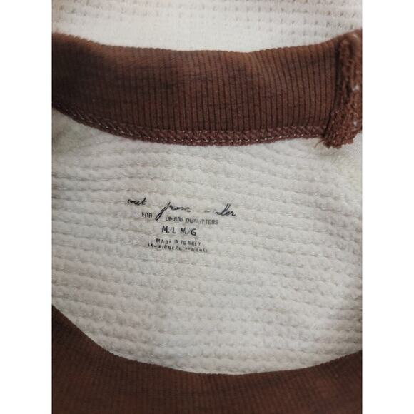 out from under urban outfitters Cap Sleeve Crop Top Beige Brown Baby Tee M/L - Picture 6 of 6